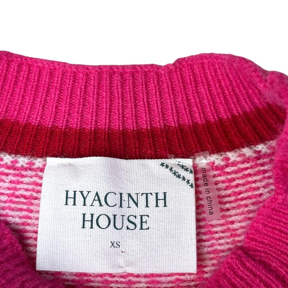 Tuckernuck Hyacinth House Dove Fair Isle Pink Mock Neck Sweater Cottagecore XS - Picture 5 of 10